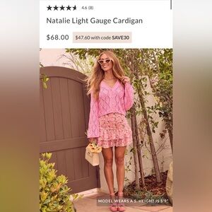 Vici Pink Knit Cardigan